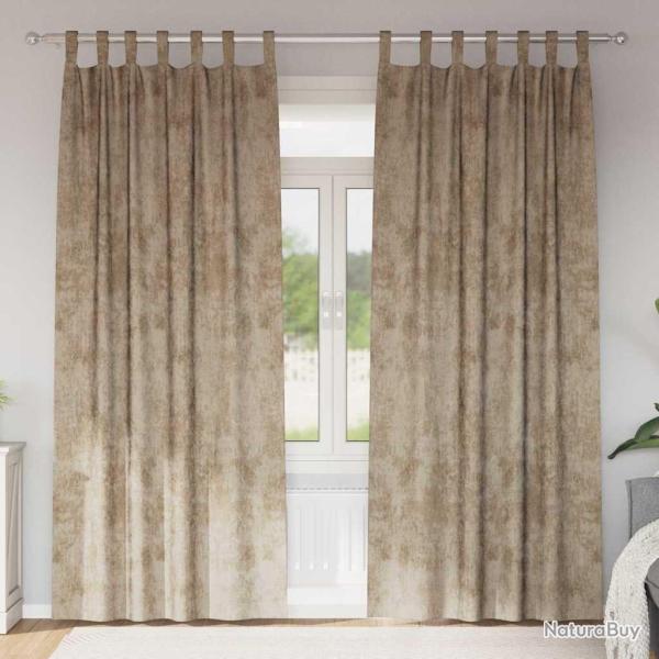 Rideaux en velours 2 pcs Champagne 260 x 140 cm Velours