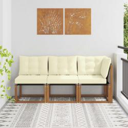 Canap&eacute; d'ext&eacute;rieur milieu et coin avec coussin 3 Pi&egrave;ce Naturel