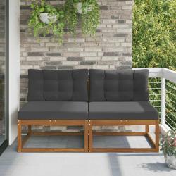Sofa de milieu ext&eacute;rieur 2 Pi&egrave;ce Naturel Bois d'Acacia Massif