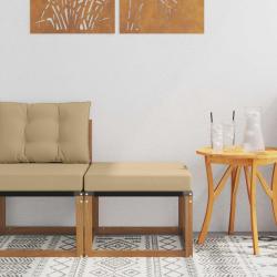 Pouf d'Ext&eacute;rieur Bois d'acacia massif et tissu Textil&egrave;ne