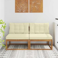 Sofa de milieu ext&eacute;rieur 2 Pi&egrave;ce Naturel Bois d'Acacia Massif