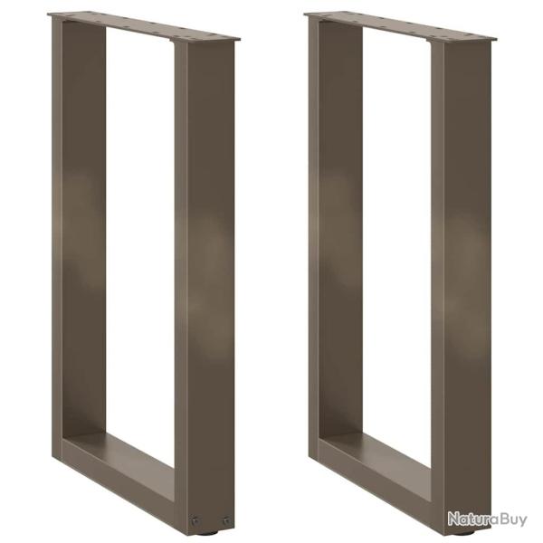 Pieds de table � manger en U 2 pi�ces Acier naturel 50 x (72-73) cm Acier