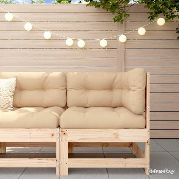 Canap� d'angle avec coussins bois de pin solide