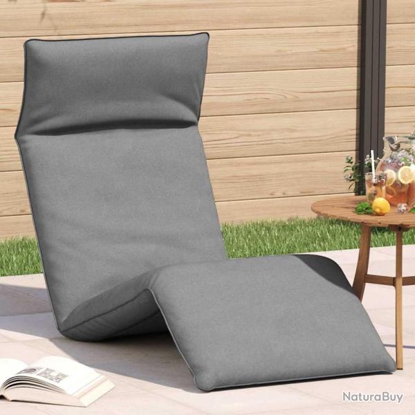 Chaise longue pliante gris 175x54x8,5 cm tissu oxford