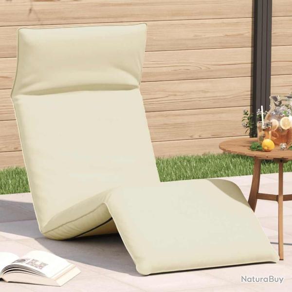 Chaise longue pliante cr�me 175x54x8,5 cm tissu oxford