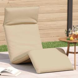 Chaise longue pliante beige 175x54x8,5 cm tissu oxford