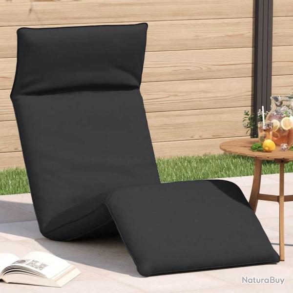 Chaise longue pliante noir 175x54x8,5 cm tissu oxford