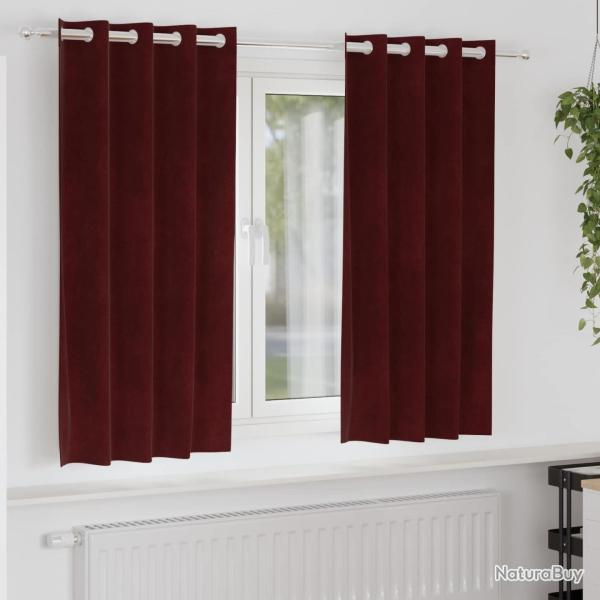 Rideaux occultants 2 pcs Bordeaux 140 x 175 cm Velours