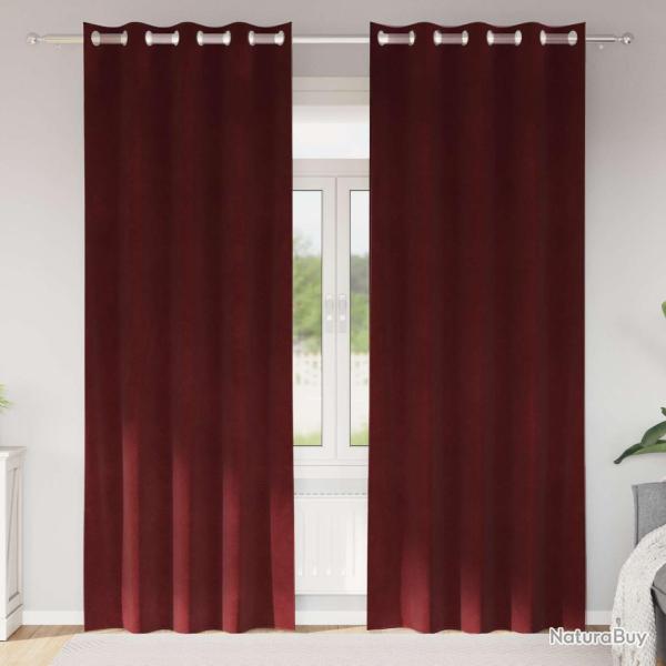 Rideaux occultants 2 pcs Bordeaux 140 x 225 cm Velours