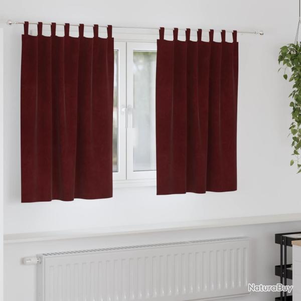 Rideaux occultants 2 pcs Bordeaux 140 x 140 cm Velours
