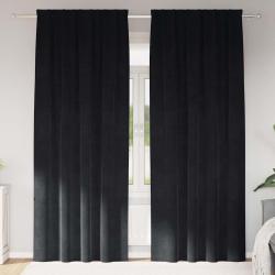 Rideaux occultants 2 pcs Noir 140 x 225 cm Velours