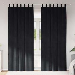 Rideaux occultants 2 pcs Noir 140 x 260 cm Velours
