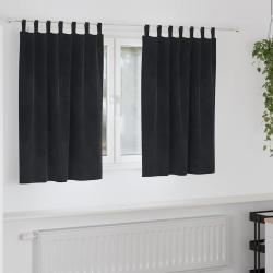Rideaux occultants 2 pcs Noir 140 x 140 cm Velours