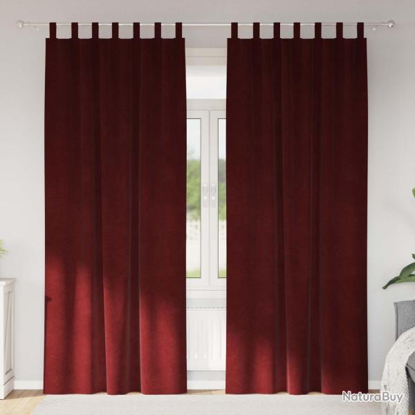 Rideaux occultants 2 pcs Bordeaux 140 x 225 cm Velours
