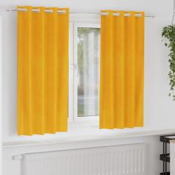 Rideaux occultants 2 pcs Jaune moutarde 140 x 175 cm Velours