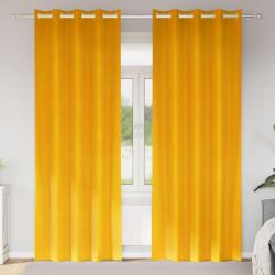 Rideaux occultants 2 pcs Jaune moutarde 140 x 225 cm Velours