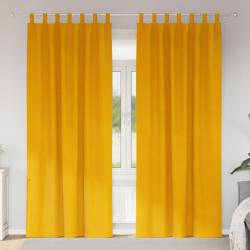 Rideaux occultants 2 pcs Jaune moutarde 140 x 225 cm Velours