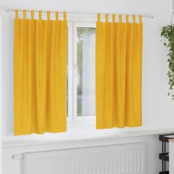 Rideaux occultants 2 pcs Jaune moutarde 140 x 175 cm Velours