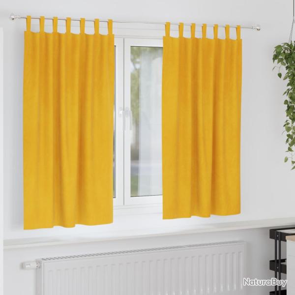 Rideaux occultants 2 pcs Jaune moutarde 140 x 175 cm Velours