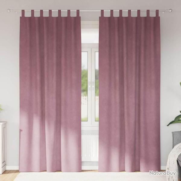 Rideaux occultants 2 pcs Rose fonc� 140 x 260 cm Velours