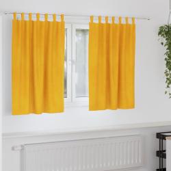 Rideaux occultants 2 pcs Jaune moutarde 140 x 140 cm Velours