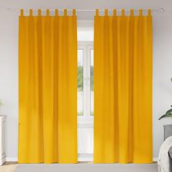 Rideaux occultants 2 pcs Jaune moutarde 140 x 260 cm Velours