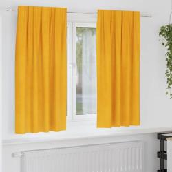 Rideaux occultants 2 pcs Jaune moutarde 140 x 175 cm Velours