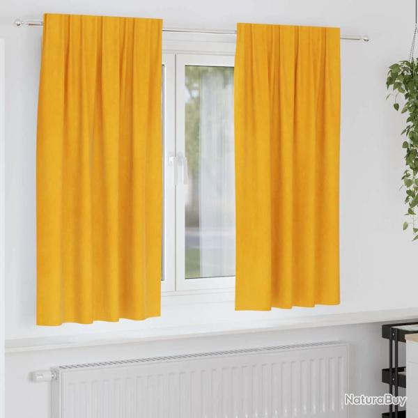 Rideaux occultants 2 pcs Jaune moutarde 140 x 175 cm Velours