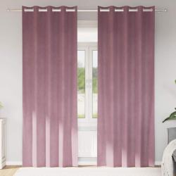 Rideaux occultants 2 pcs Rose fonc&eacute; 140 x 260 cm Velours