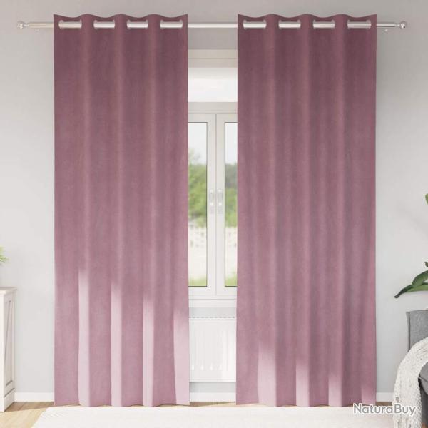 Rideaux occultants 2 pcs Rose fonc� 140 x 225 cm Velours