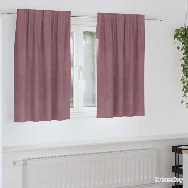 Rideaux occultants 2 pcs Rose fonc� 140 x 140 cm Velours