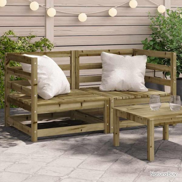 Canap�s d'angle de jardin 2 pcs 70x70x67cm bois de pin impr�gn�