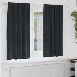 Rideaux occultants 2 pcs Noir 140 x 175 cm Velours