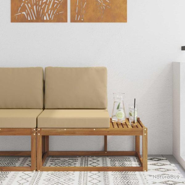 Canap� d'ext�rieur en bout avec coussin Naturel 91 x 63 x 73 cm