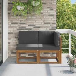 Canap&eacute; d'ext&eacute;rieur milieu et coin 2 Pi&egrave;ce Naturel et Anthracite