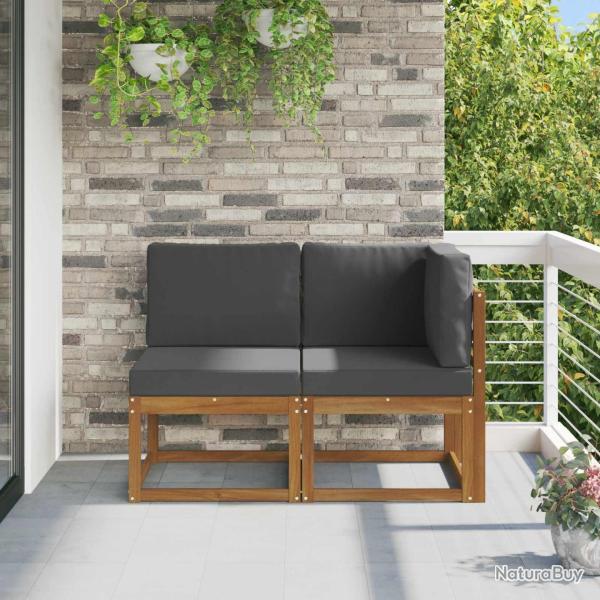 Canap� d'ext�rieur milieu et coin 2 Pi�ce Naturel et Anthracite