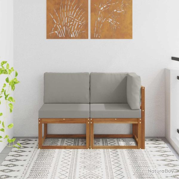 Canap� d'ext�rieur milieu et coin 2 Pi�ce Gris Naturel et Clair