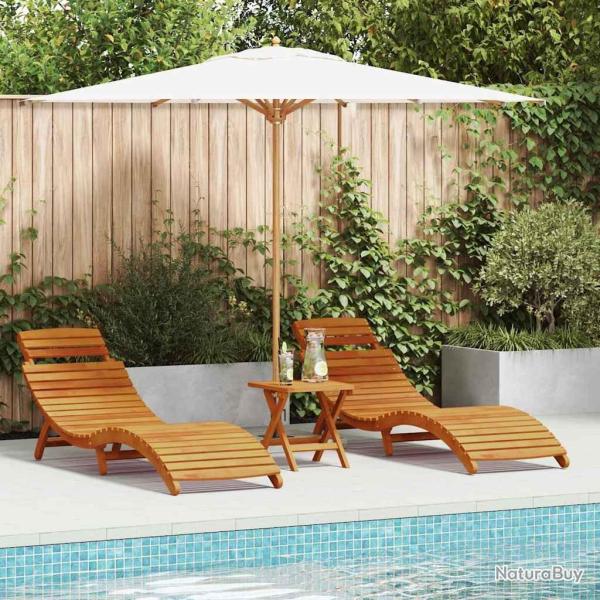 Transat 3 pcs Marron Bois d'Acacia Massif