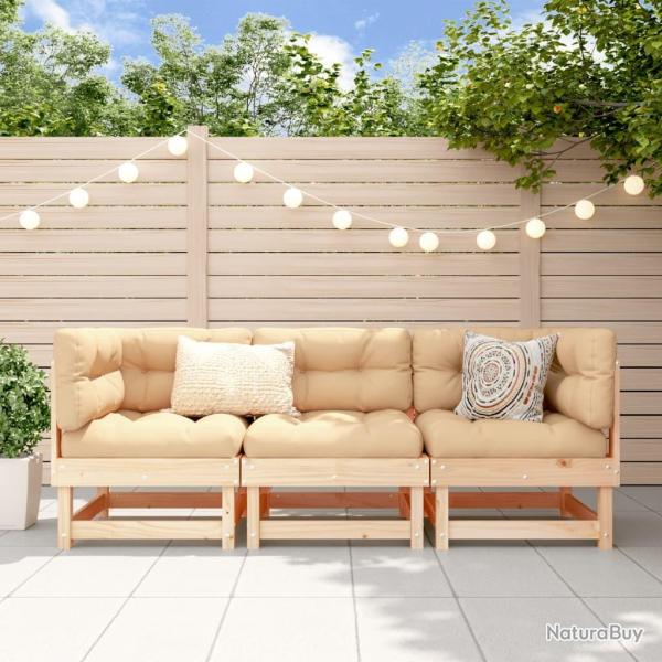 Salon de jardin 3 pcs bois massif de pin