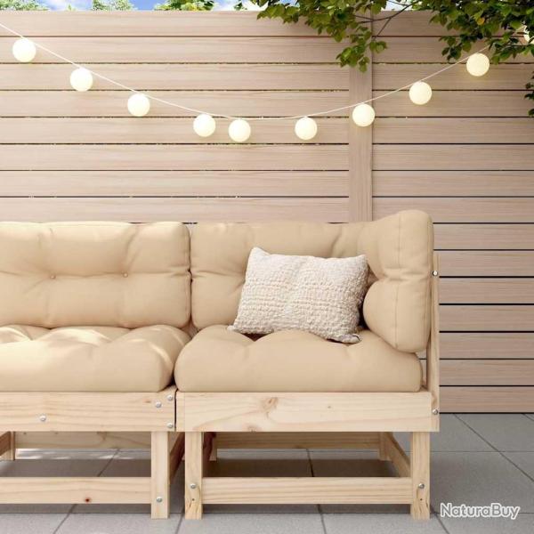 Canap� d'angle avec coussins bois de pin solide