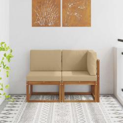 Canap&eacute; d'ext&eacute;rieur milieu et coin 2 Pi&egrave;ce Naturel et Beige
