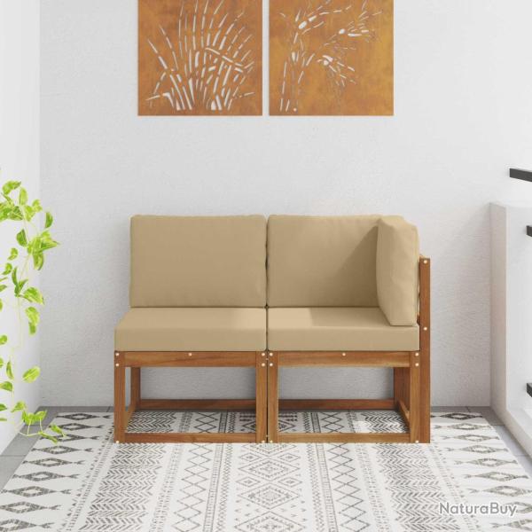 Canap� d'ext�rieur milieu et coin 2 Pi�ce Naturel et Beige