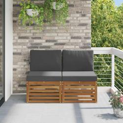 2 Pi&egrave;ce Sofa de milieu ext&eacute;rieur Bois d'Acacia Massif Naturel