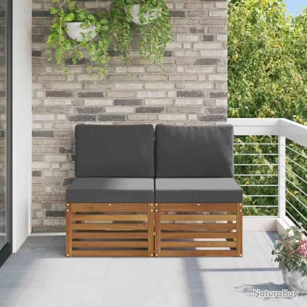 2 Pi�ce Sofa de milieu ext�rieur Bois d'Acacia Massif Naturel