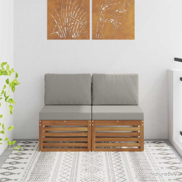 2 Pi�ce Sofa de milieu ext�rieur Bois d'Acacia Massif Naturel
