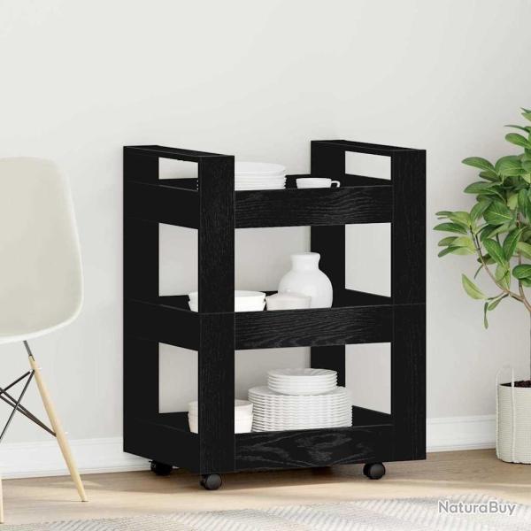 Chariot de cuisine Ch�ne noir 60 x 45 x 80 cm Bois d'ing�nierie
