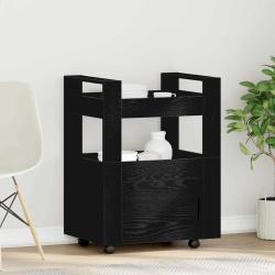 Chariot de cuisine Ch&ecirc;ne noir 60 x 45 x 80 cm Bois d'ing&eacute;nierie