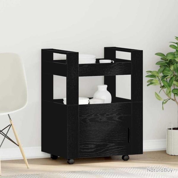 Chariot de cuisine Ch�ne noir 60 x 45 x 80 cm Bois d'ing�nierie