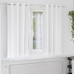 Rideaux occultants avec anneaux 2 pcs Blanc pur 175 x 140 cm