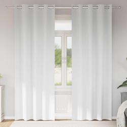 Rideaux occultants avec anneaux 2 pcs Blanc pur 260 x 140 cm